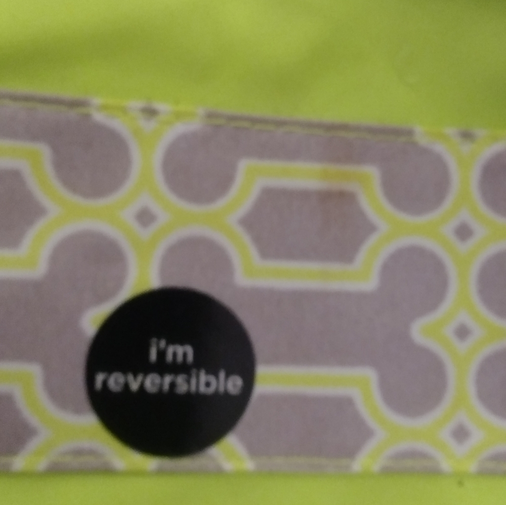 Reversible Dog Puppy Raincoat Size Small Neon Green & Gray w/ Bones - Picture 4 of 8